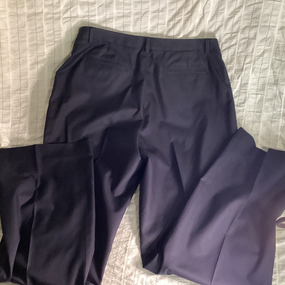 Brooks Brothers 346 Advantage Navy Blue Pleated Wide Leg Cotton Chinos Pants 10 - Picture 5 of 8